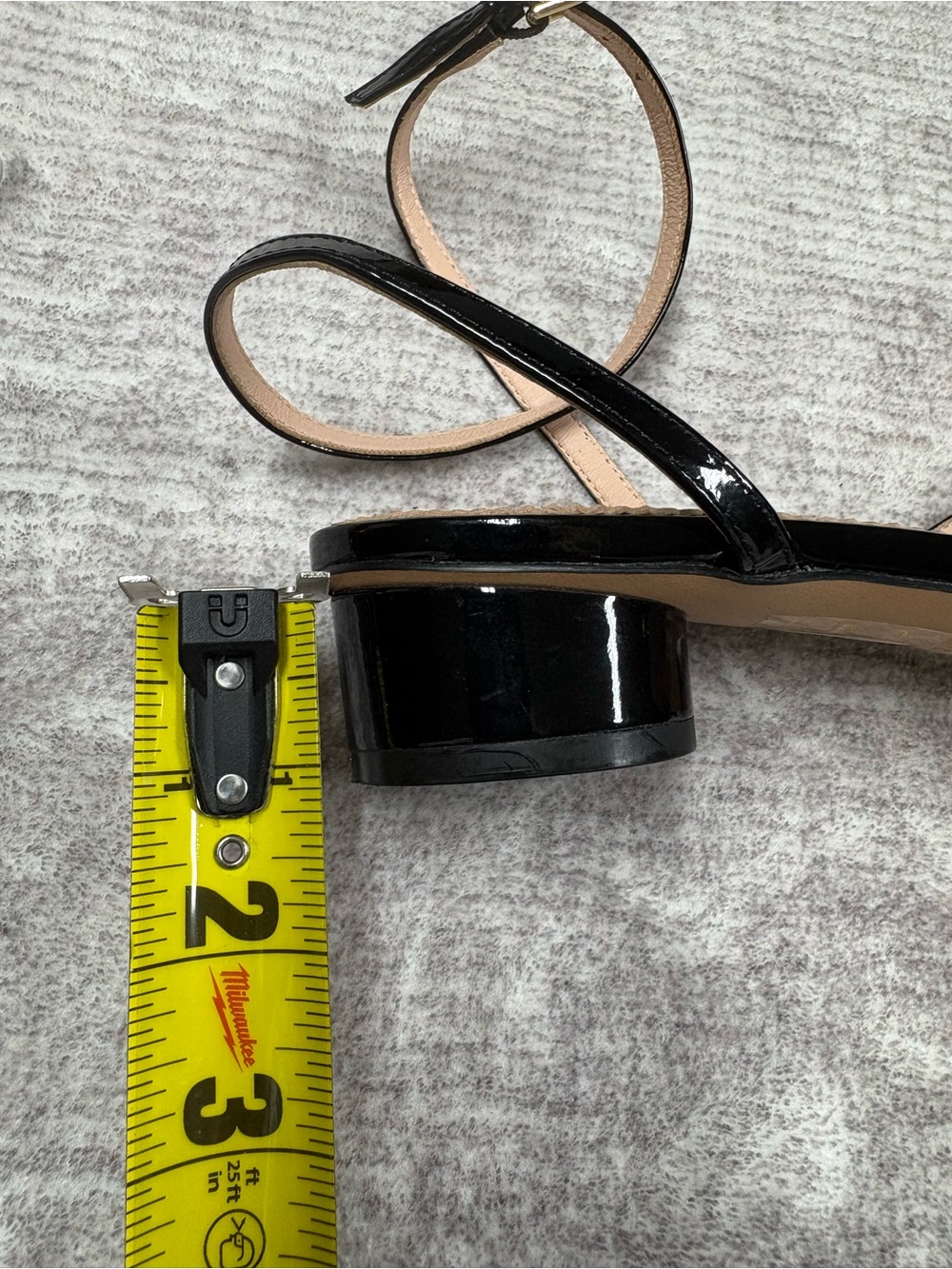 J. Crew skinny strap round-heel sandals patent leather womens 7.5 black dressy - Picture 7 of 8